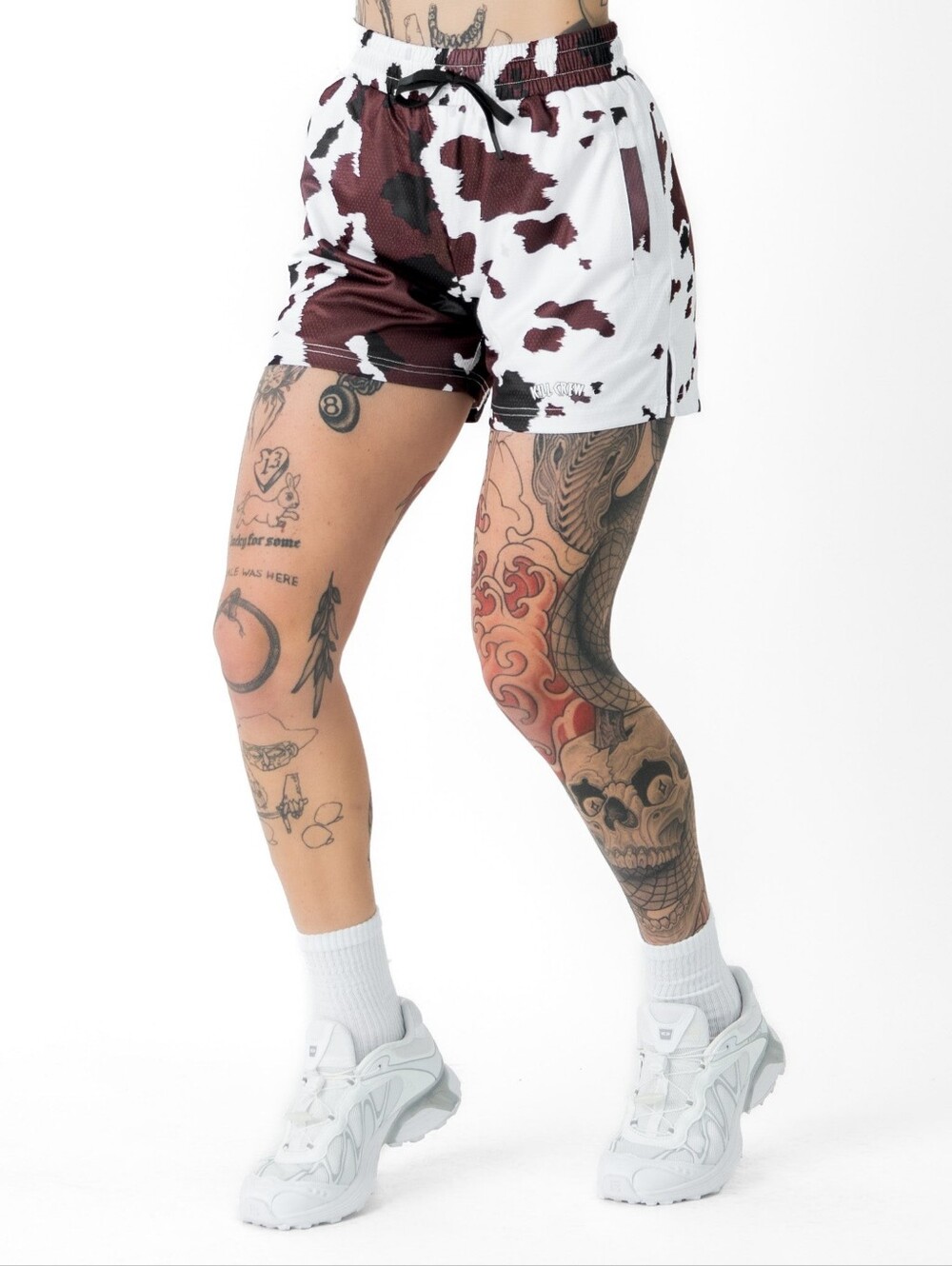 Kill Crew moo thai shorts brown cow mid thigh athletic gym unisex XL